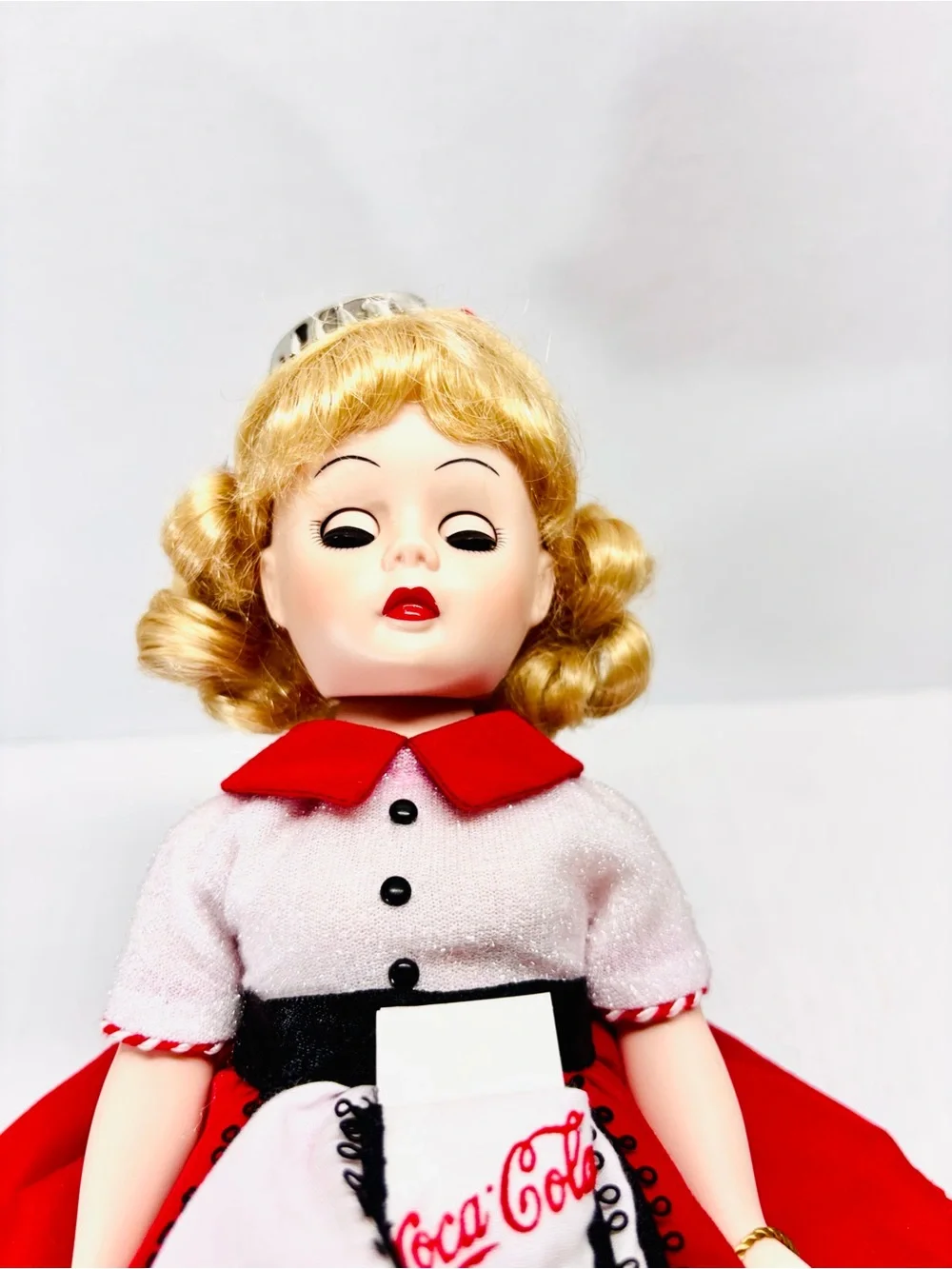 Coca Cola 13” Madame Alexander 1923-1998 75th Anniversary Carhop Doll With Stand